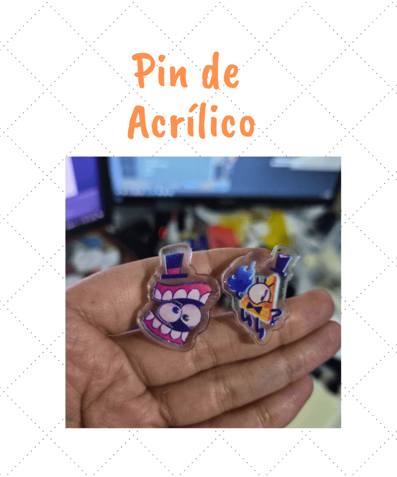 Pin acrílico impressão UV