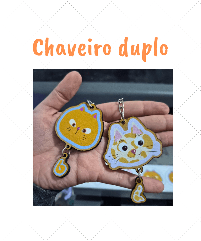 Chaveiro duplo impressão UV